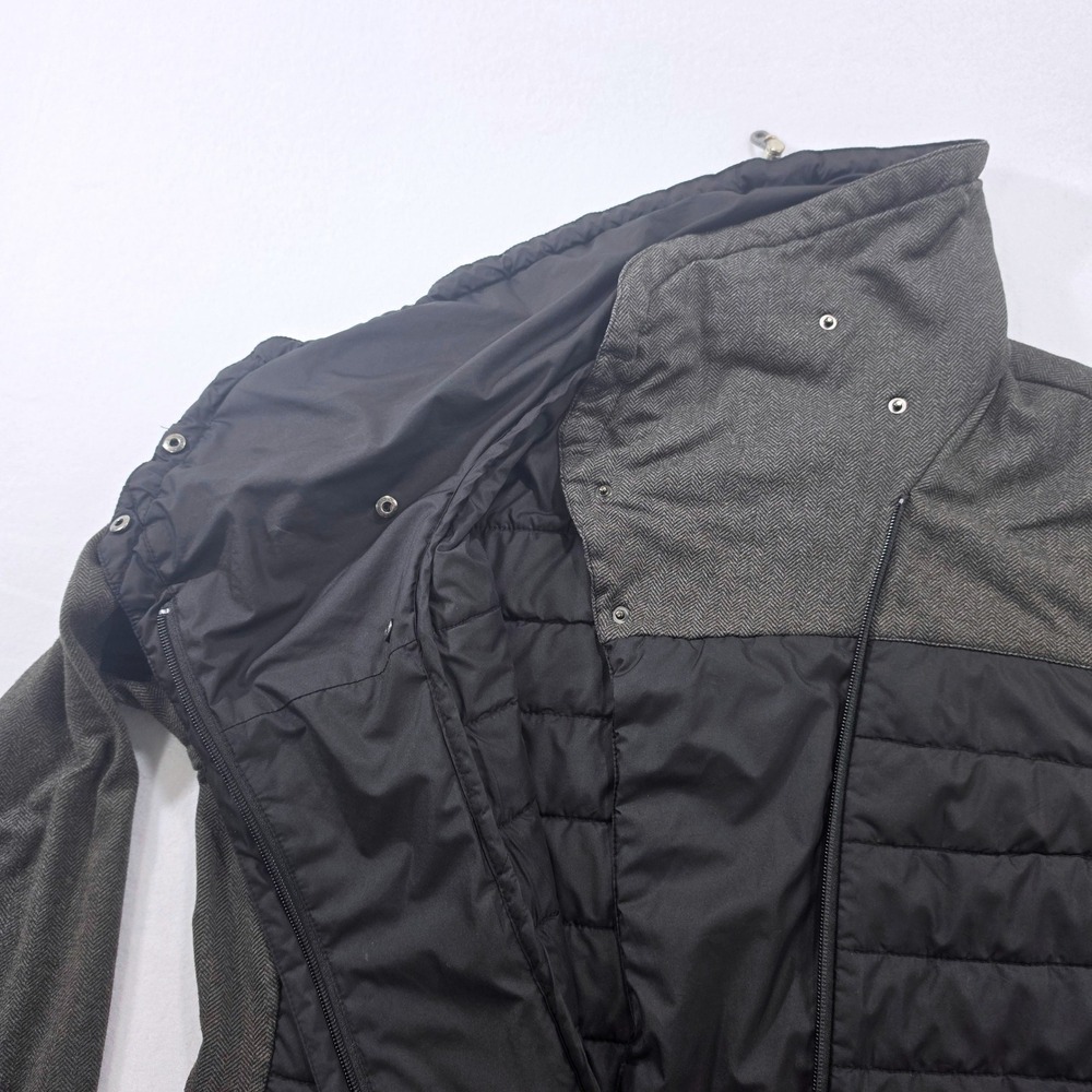 Helly Hansen Hybrid Puffer Jacket Herringbone Quilted Funnel Neck Black Women L - Picture 15 of 16